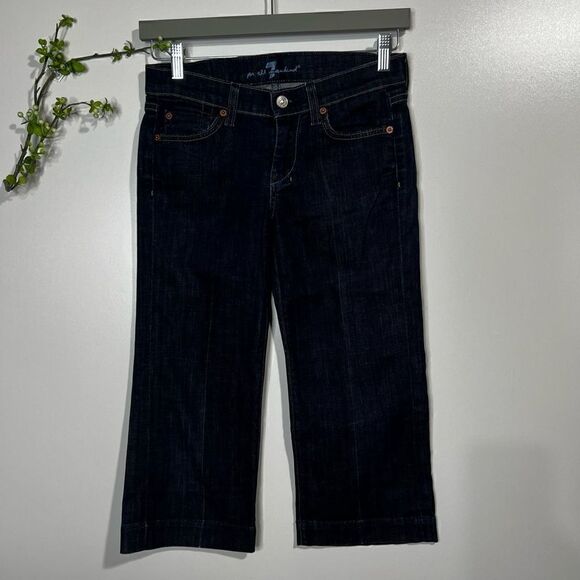 7 For All Mankind Dojo Crop Capri Wide Leg Jeans - Picture 1 of 8